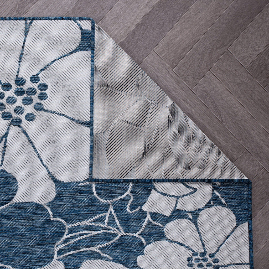 Tapis d'intérieur/extérieur texturé à motif floral moderne World Rug Gallery