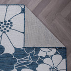 Tapis d'intérieur/extérieur texturé à motif floral moderne World Rug Gallery