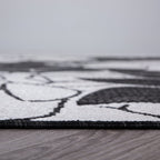 Tapis d'intérieur/extérieur texturé à motif floral moderne World Rug Gallery