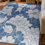 Tapis d'intérieur/extérieur texturé à motif floral moderne World Rug Gallery