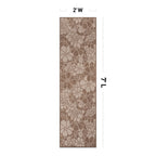 Tapis d'intérieur/extérieur texturé à motif floral moderne World Rug Gallery