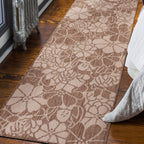 Tapis d'intérieur/extérieur texturé à motif floral moderne World Rug Gallery