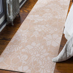 Tapis d'intérieur/extérieur texturé à motif floral moderne World Rug Gallery