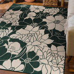 Tapis d'intérieur/extérieur texturé à motif floral moderne World Rug Gallery
