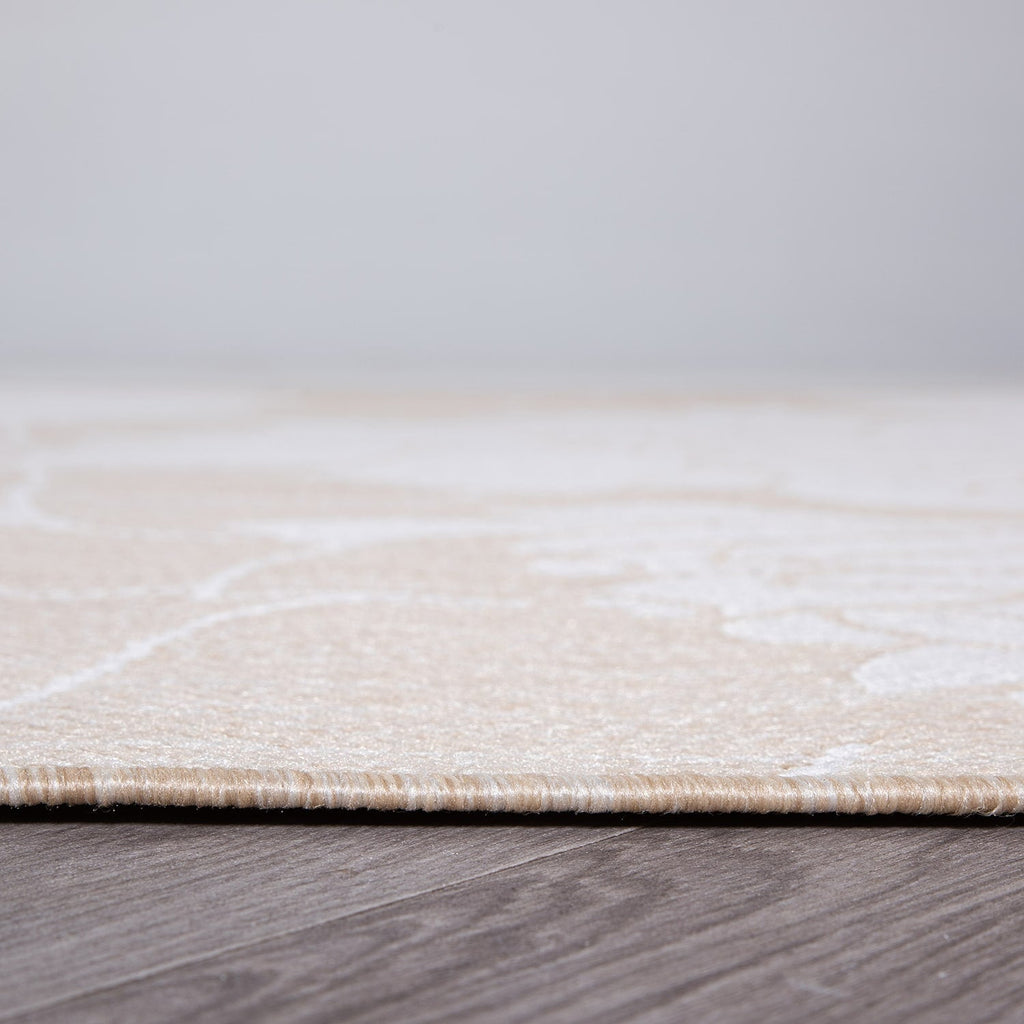 Tapis d'intérieur/extérieur texturé à motif floral moderne World Rug Gallery