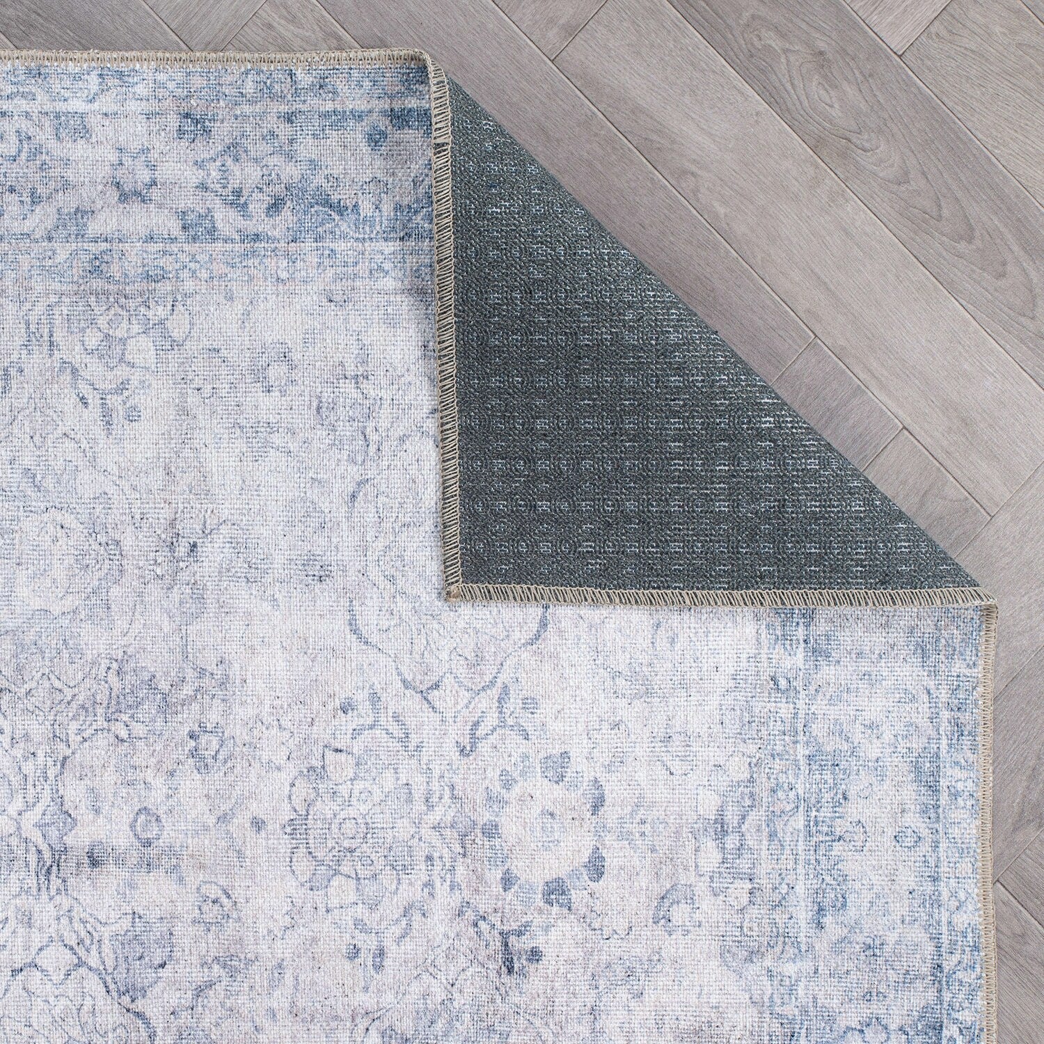 Tapis de transition World Rug Gallery, style vintage, antidérapant, lavable en machine, avec bordures