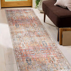 Tapis antidérapant lavable en machine, style transitionnel et vieilli, de la World Rug Gallery
