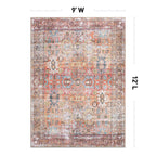 Tapis antidérapant lavable en machine, style transitionnel et vieilli, de la World Rug Gallery