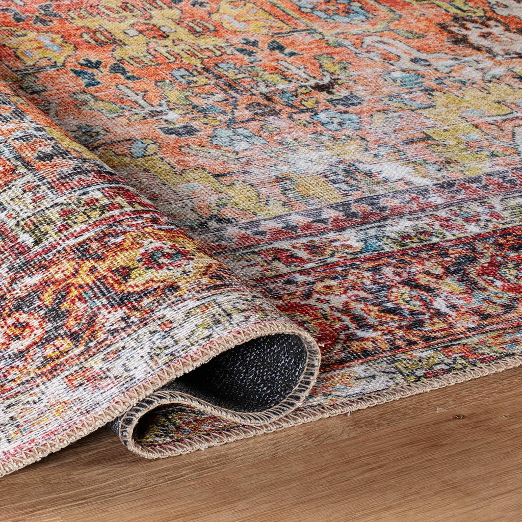 Tapis antidérapant lavable en machine, style transitionnel et vieilli, de la World Rug Gallery