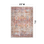 Tapis antidérapant lavable en machine, style transitionnel et vieilli, de la World Rug Gallery