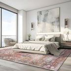 Tapis antidérapant lavable en machine, style transitionnel et vieilli, de la World Rug Gallery