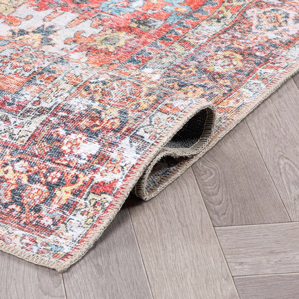 Tapis antidérapant lavable en machine, style transitionnel et vieilli, de la World Rug Gallery