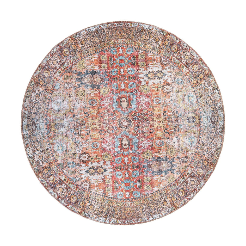 Tapis antidérapant lavable en machine, style transitionnel et vieilli, de la World Rug Gallery