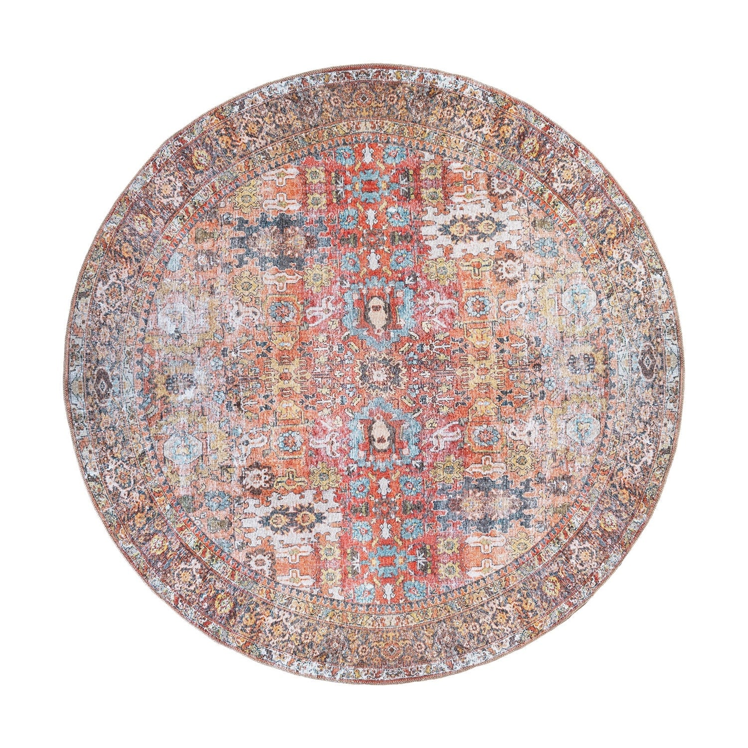 Tapis antidérapant lavable en machine, style transitionnel et vieilli, de la World Rug Gallery