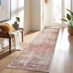 Tapis antidérapant lavable en machine, style transitionnel et vieilli, de la World Rug Gallery
