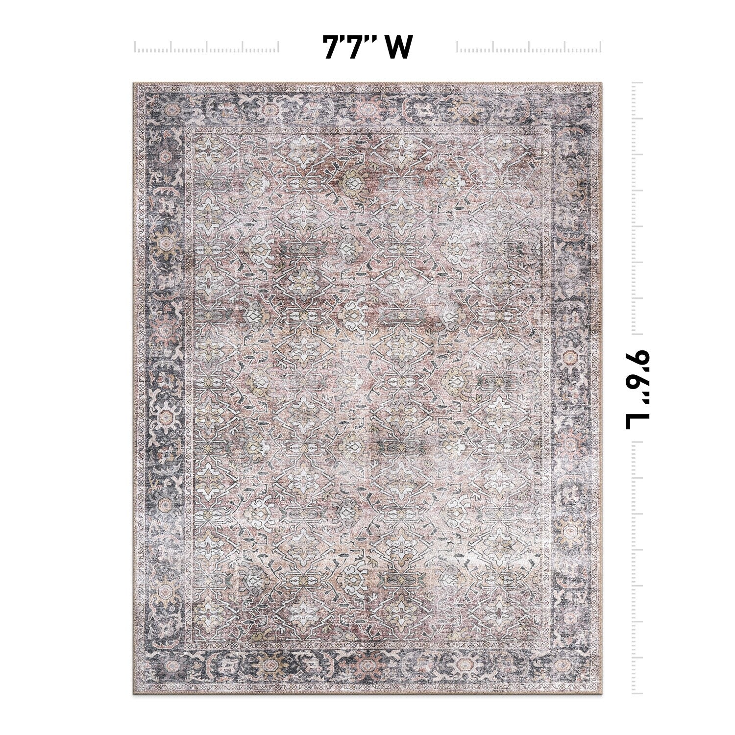 Tapis antidérapant lavable en machine, style vintage, World Rug Gallery