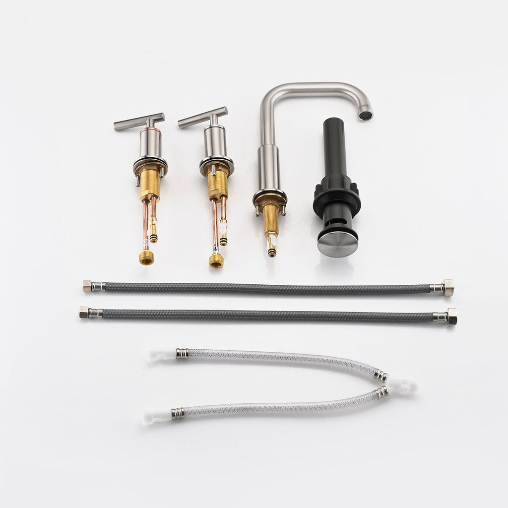 Robinet de lavabo de salle de bain de luxe YASINU de 8 pouces avec bonde escamotable