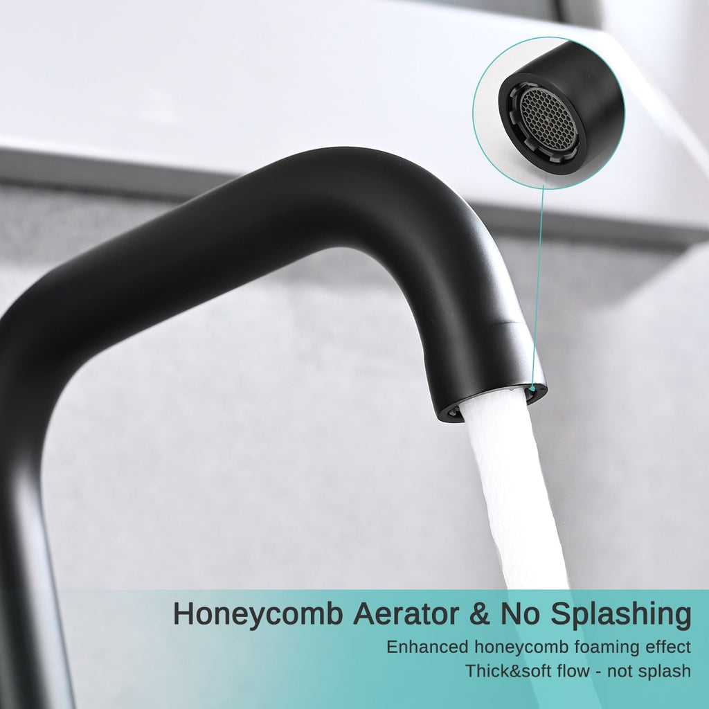 Robinet de lavabo de salle de bain de luxe YASINU de 8 pouces avec bonde escamotable