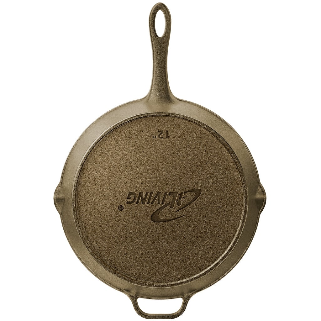 Poêle à frire en fonte polie miroir iLiving Seasoned Modern Heirloom 12 po (2,7/3,7 L)