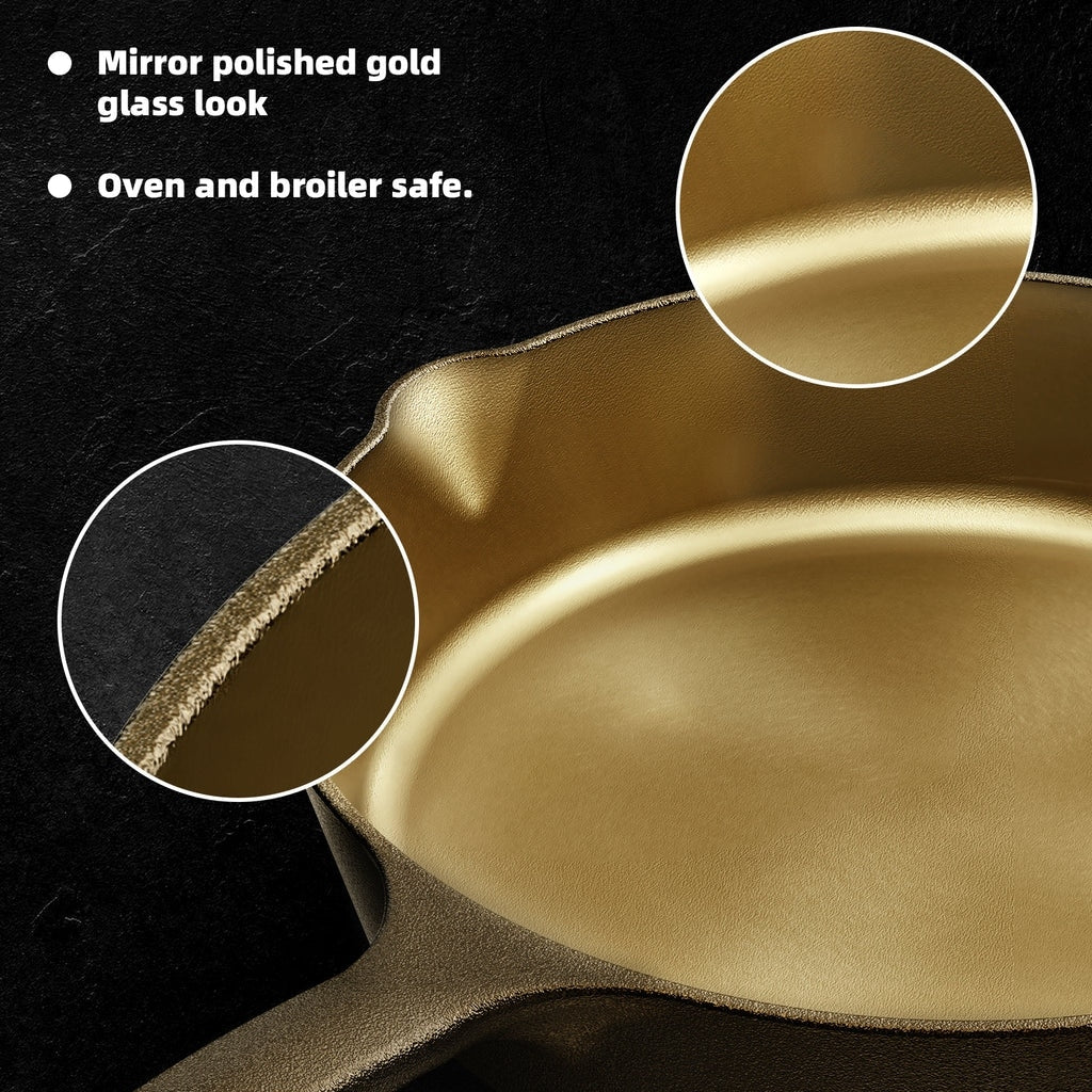 Poêle à frire en fonte polie miroir iLiving Seasoned Modern Heirloom 12 po (2,7/3,7 L)