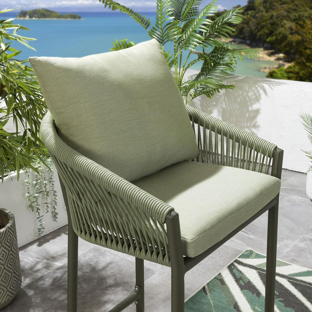 2 tabourets de bar de jardin Cole en aluminium vert