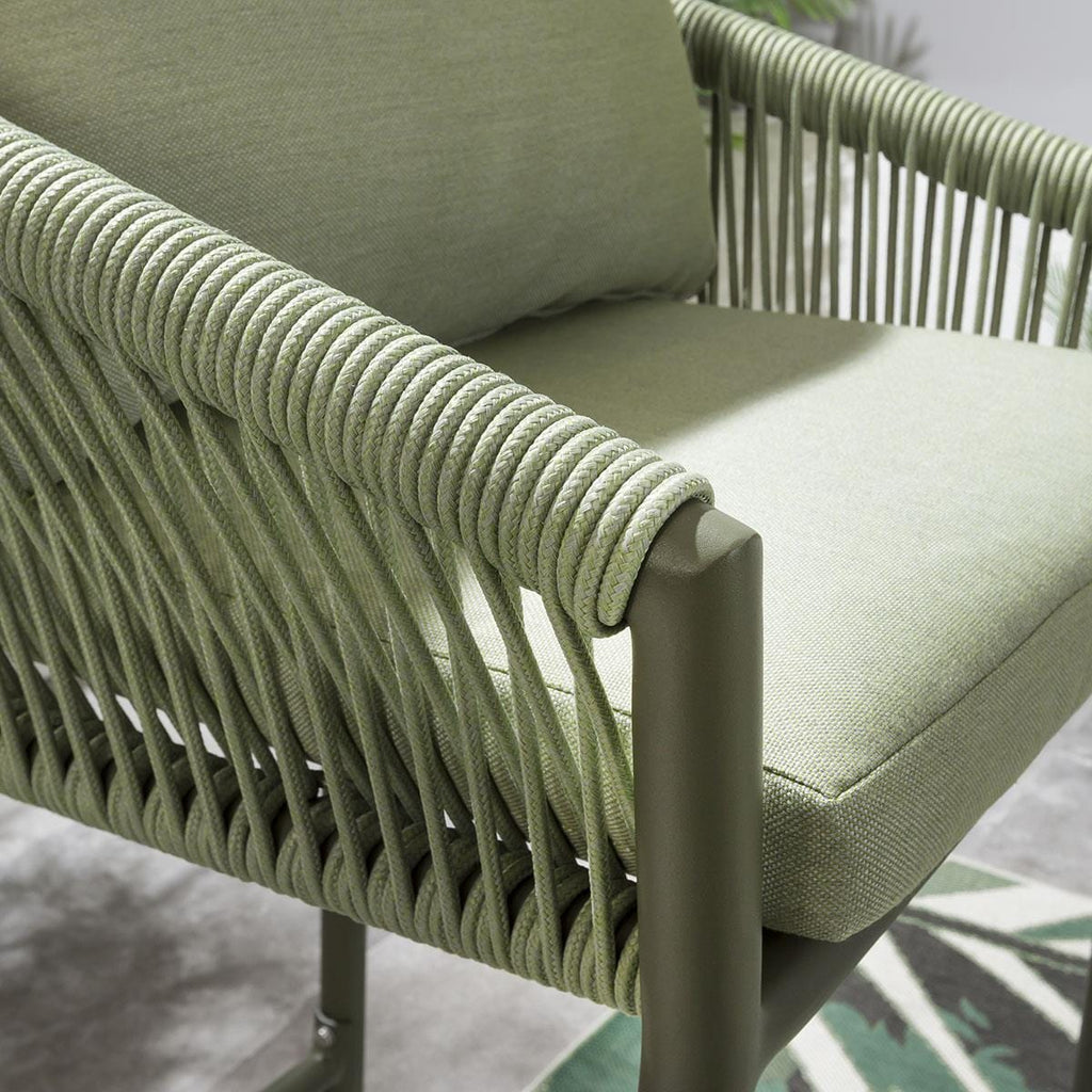 2 tabourets de bar de jardin Cole en aluminium vert