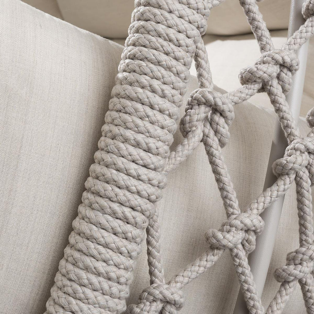 Ensemble de 2 chaises suspendues en corde et hamac - Crème