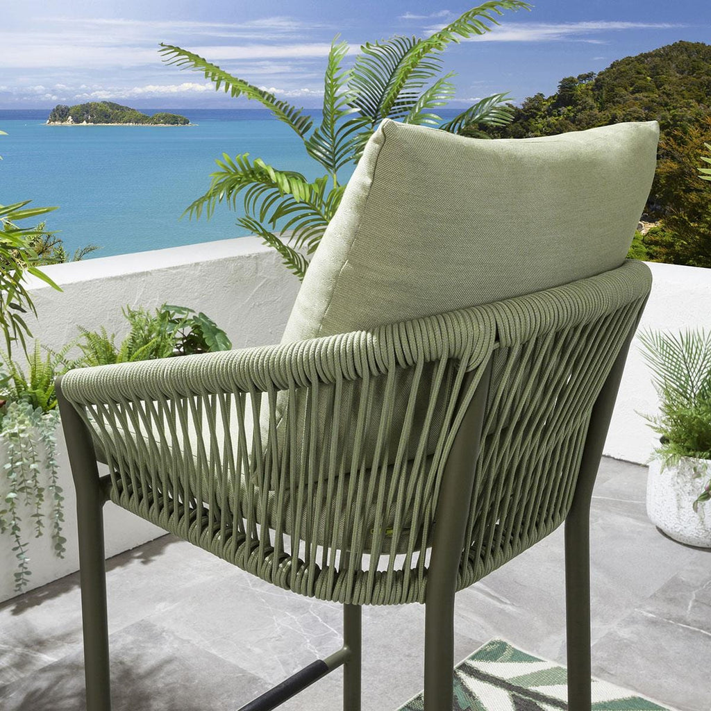 4 tabourets de bar de jardin Cole en aluminium vert