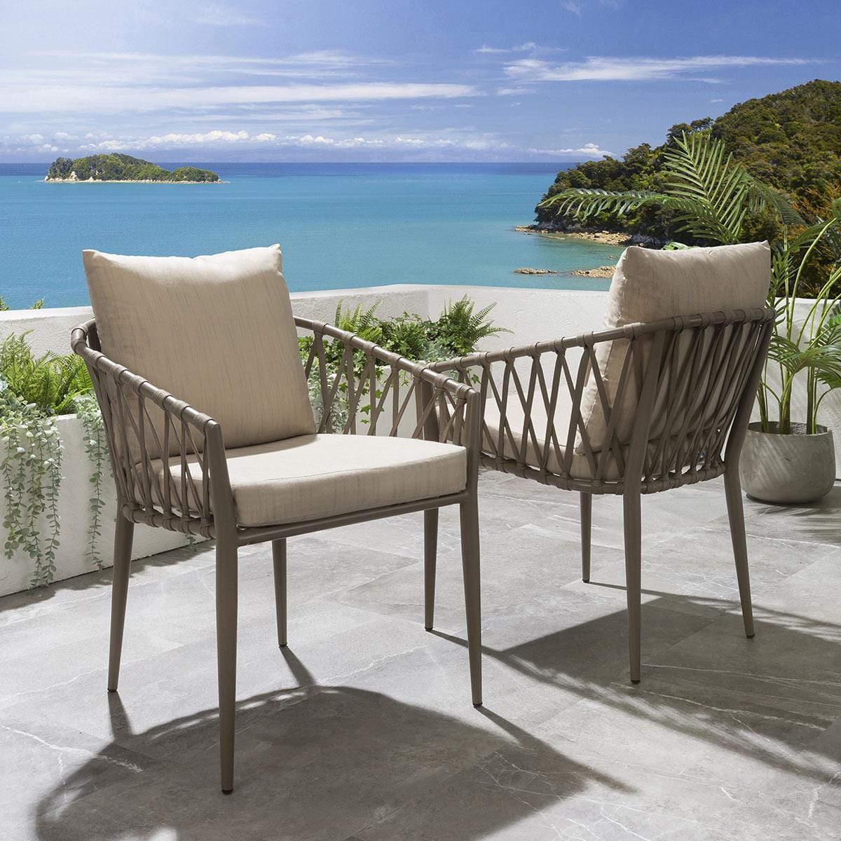 Ensemble de salle à manger de jardin extérieur Ada 8 places en céramique et aluminium beige L4