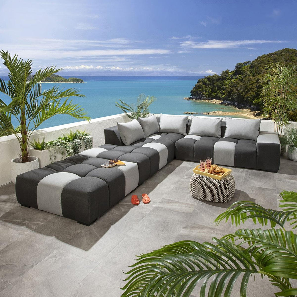 Canapé d'angle de jardin Blow Left-Hand Sunbrella Gris suie 281x247cm