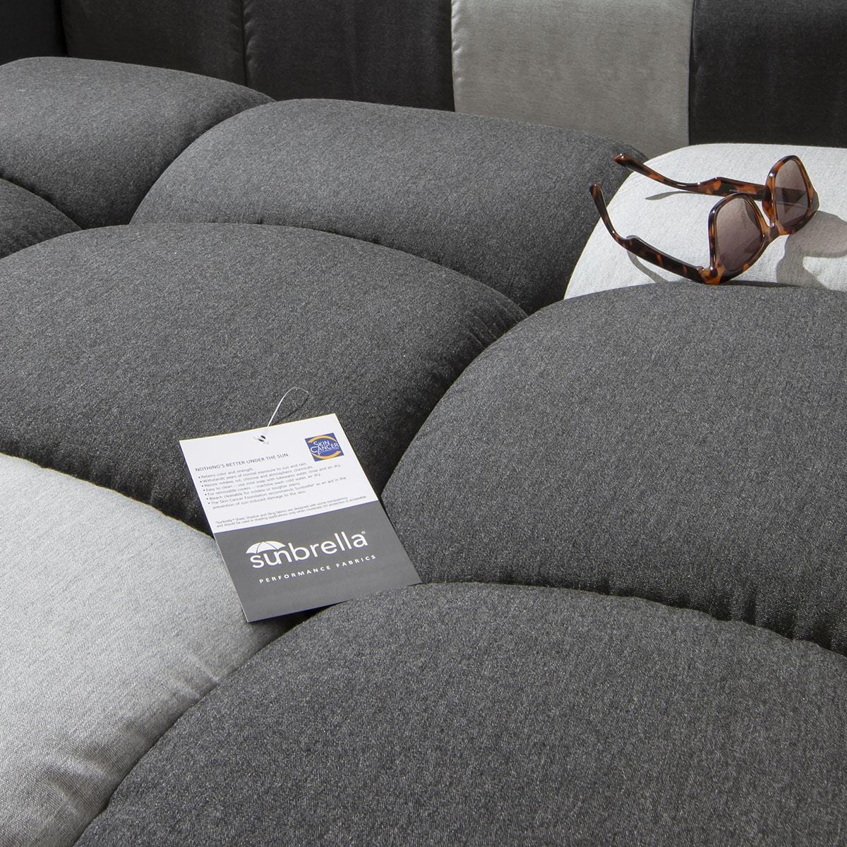 Canapé d'angle de jardin Blow Right-Hand Sunbrella Gris plomb 281x247cm