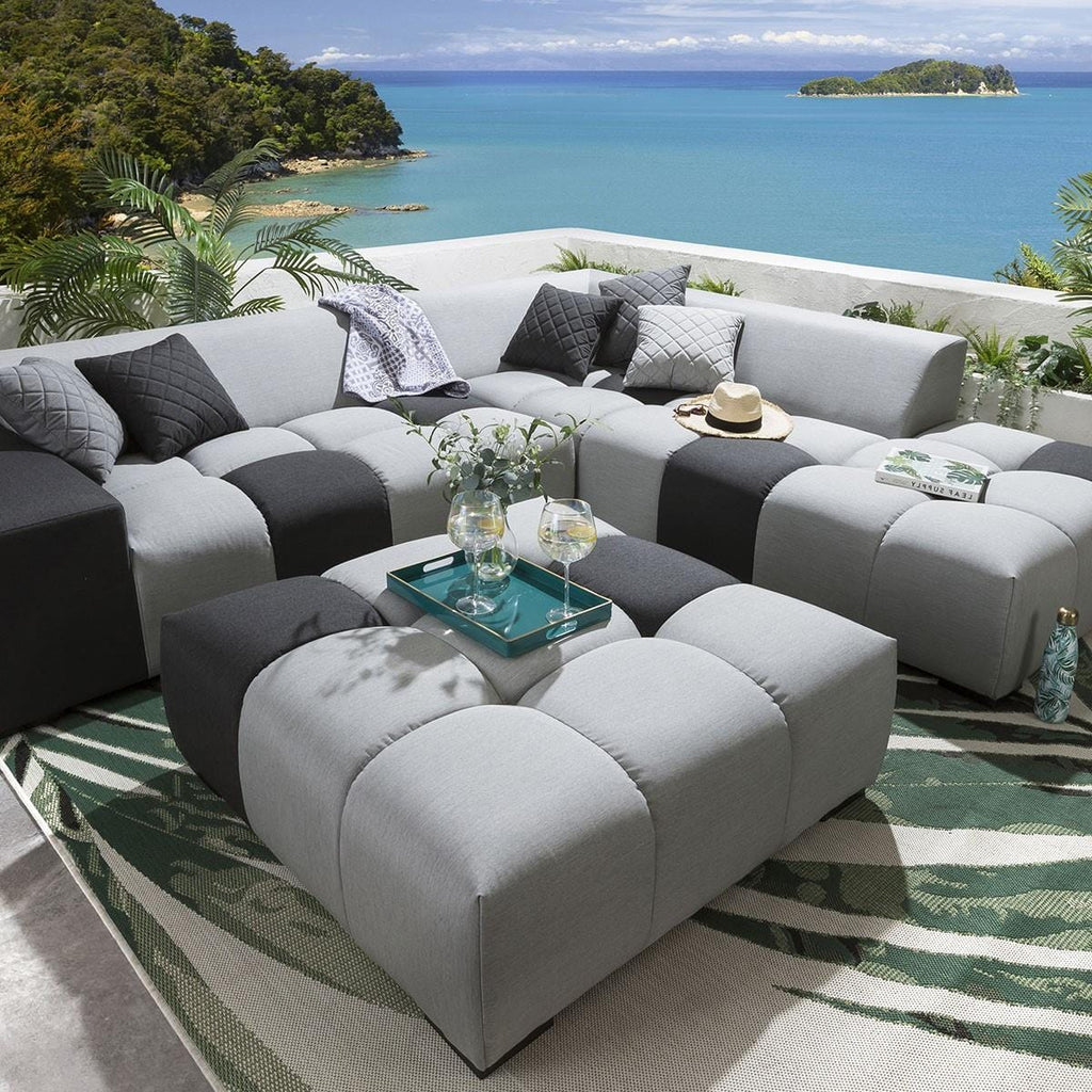 Canapé d'angle de jardin Blow Right-Hand Sunbrella Gris plomb 281x247cm