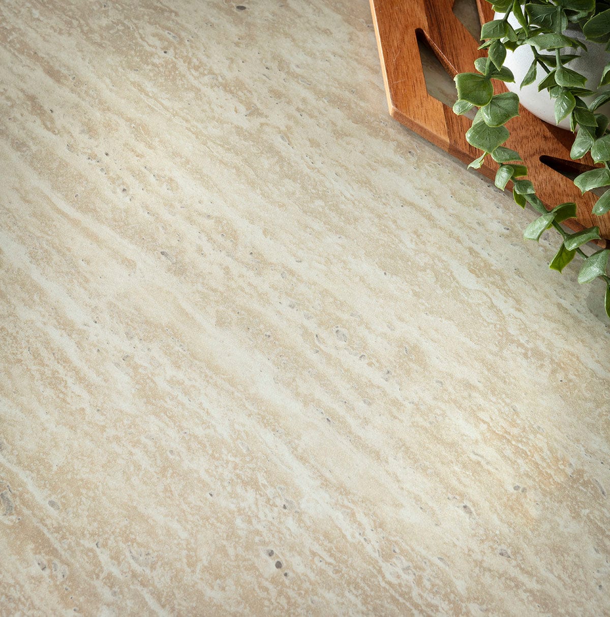 Ensemble de salle à manger rond 4 places Evie &amp; Angelica avec plateau en verre, marron et crème