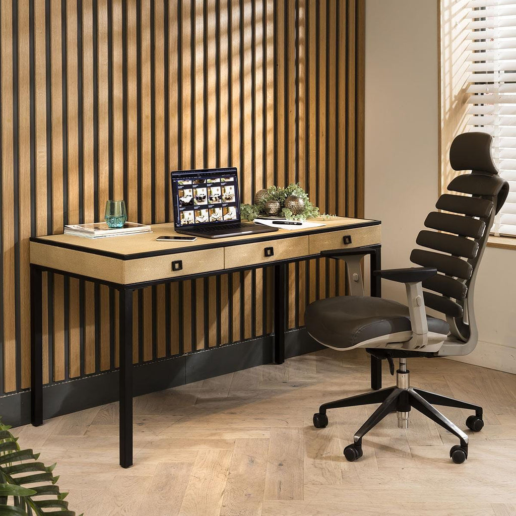 Shagreen Desk Dressing Table Yellow 140cm