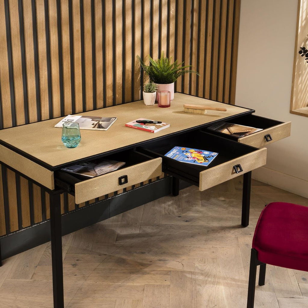 Shagreen Desk Dressing Table Yellow 140cm