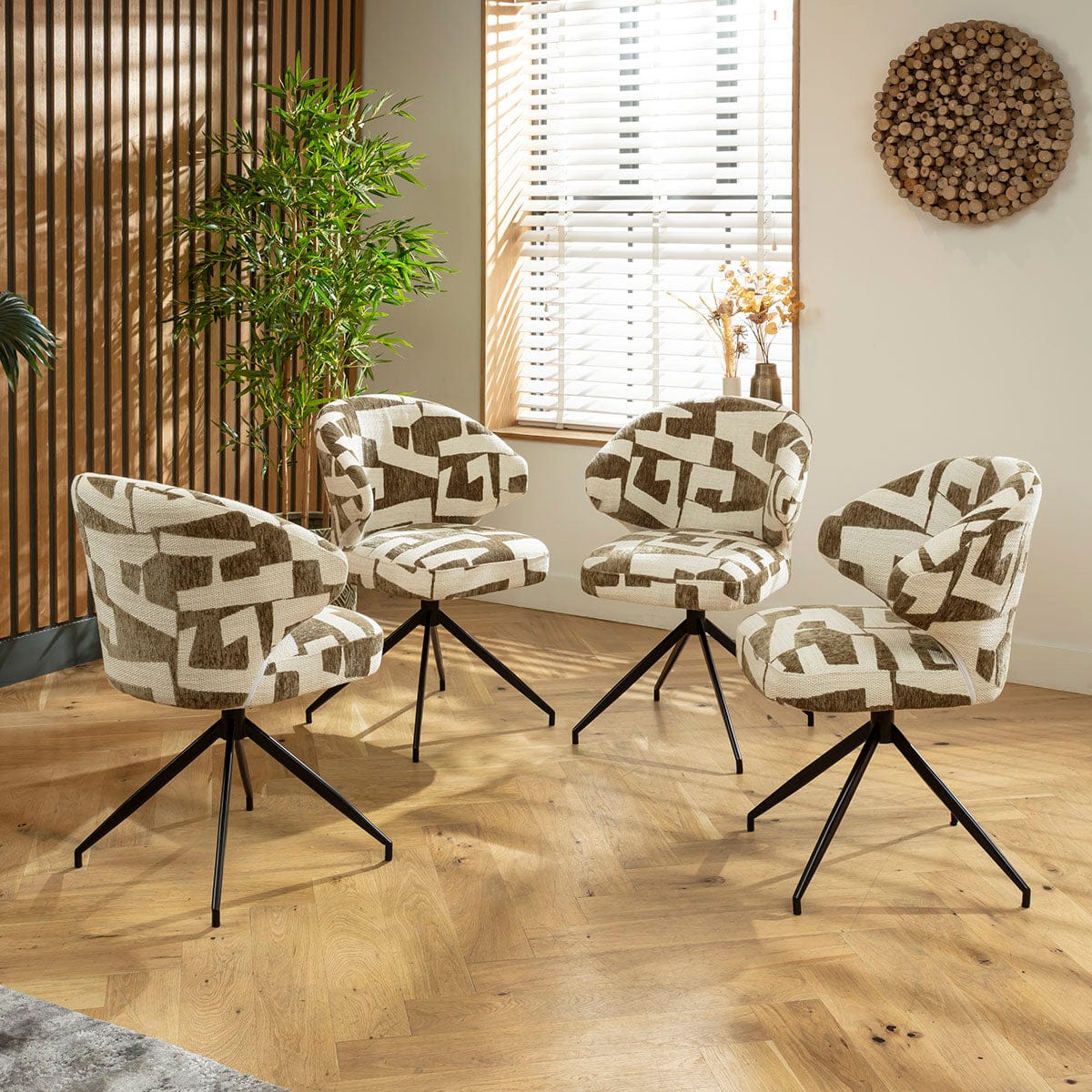 Ensemble de salle à manger rond extensible 4 places Enzo &amp; Venus en céramique verte et grise