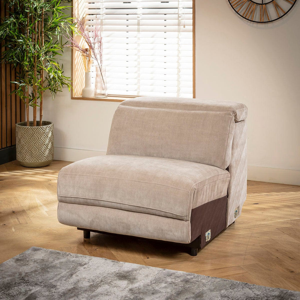 Module de canapé central sans accoudoirs Florance, tissu gris mastic, 82 x 105 cm