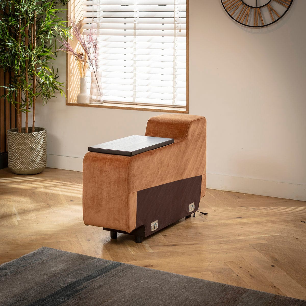 Module console Florance tissu orange brûlé 33x105cm