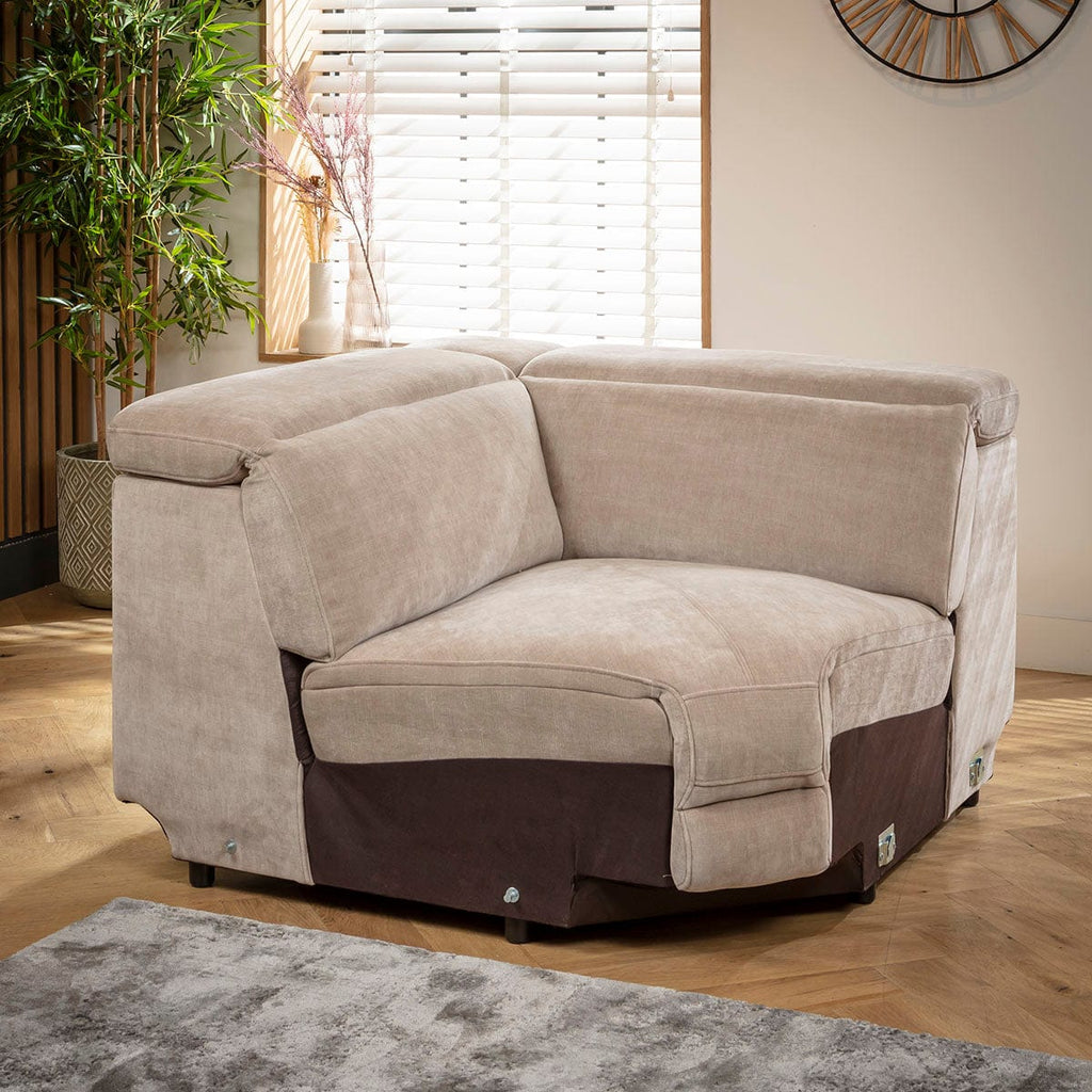 Module de canapé d'angle Florance, tissu gris mastic, 122 x 122 cm