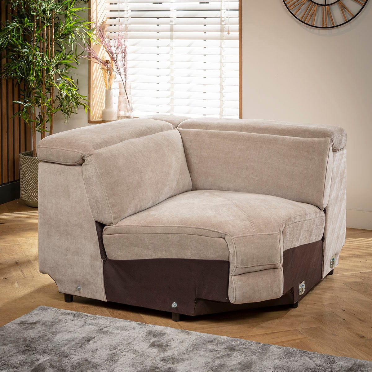 Module de canapé d'angle Florance, tissu gris mastic, 122 x 122 cm