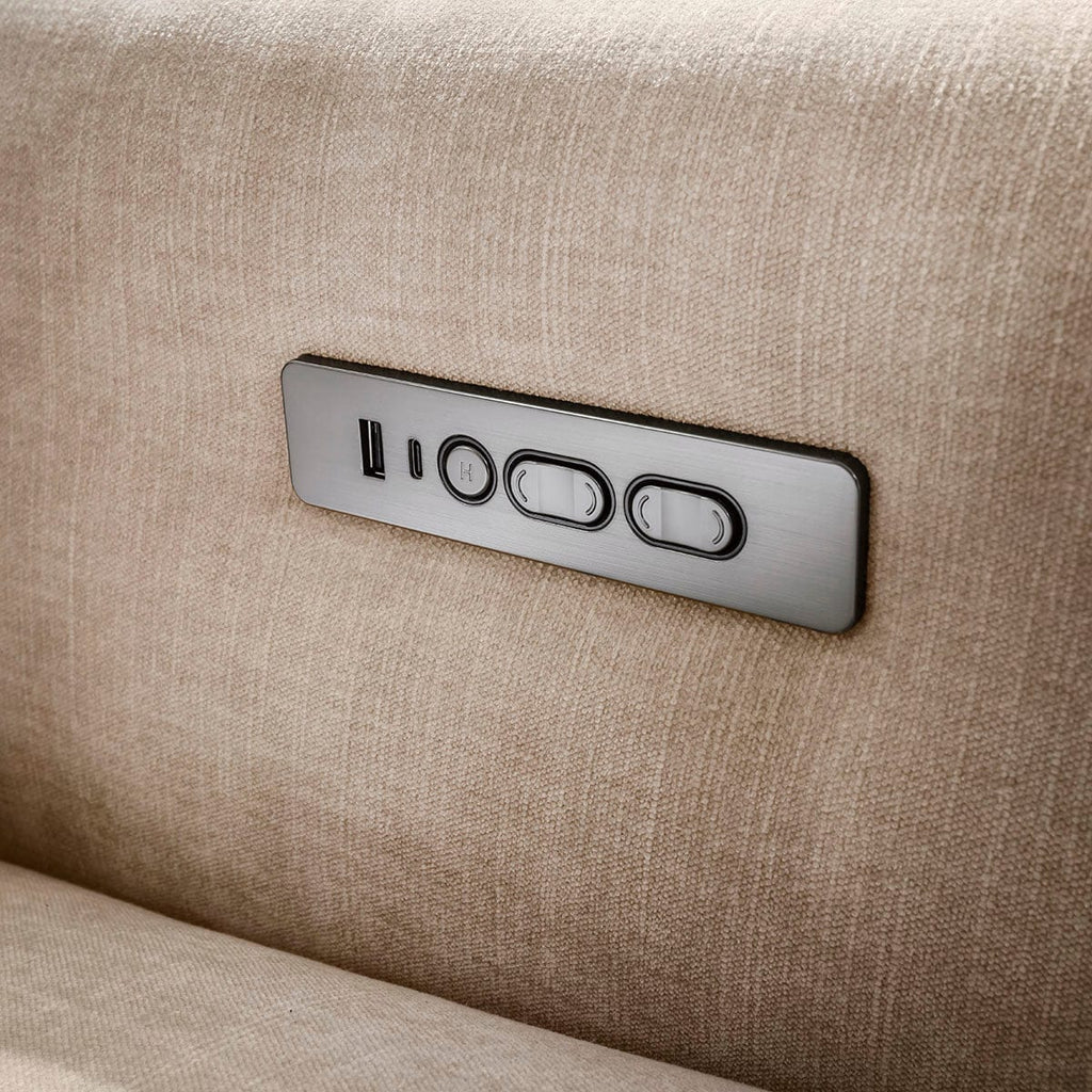 Ensemble canapé inclinable moderne Florance 3 et 2 places, gris mastic