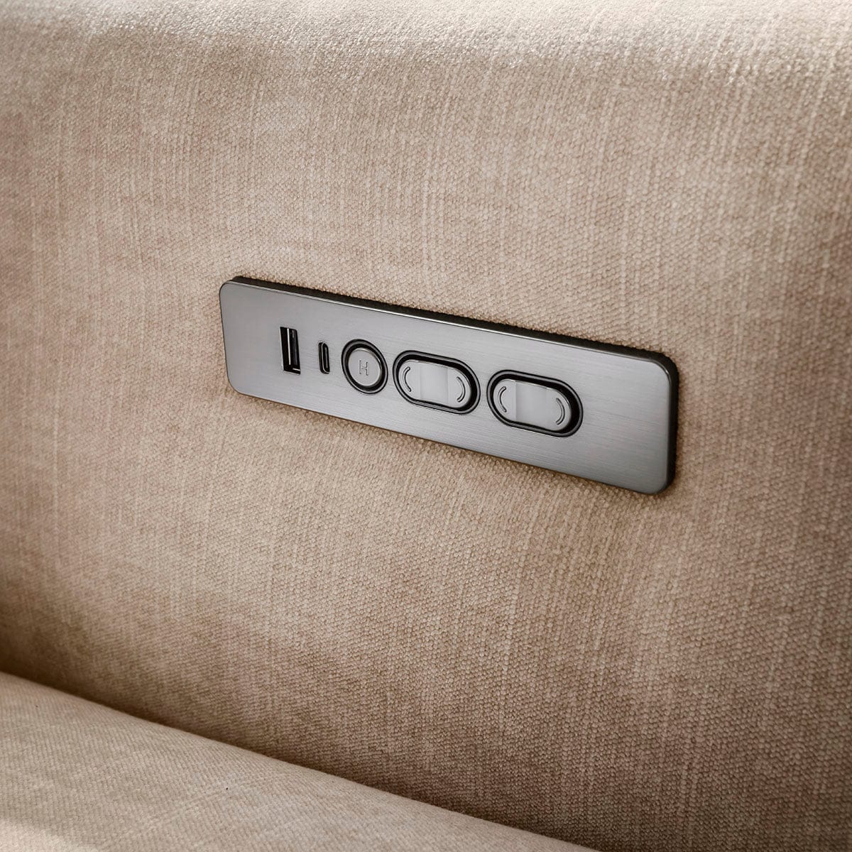 Ensemble canapé inclinable moderne Florance 3 et 2 places, gris mastic