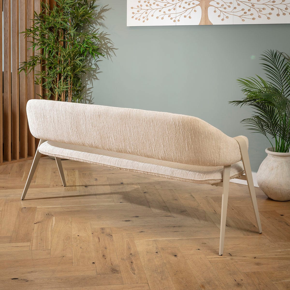 Banc de salle à manger 3 places Freya Ultra-Moderne Crème 180 cm