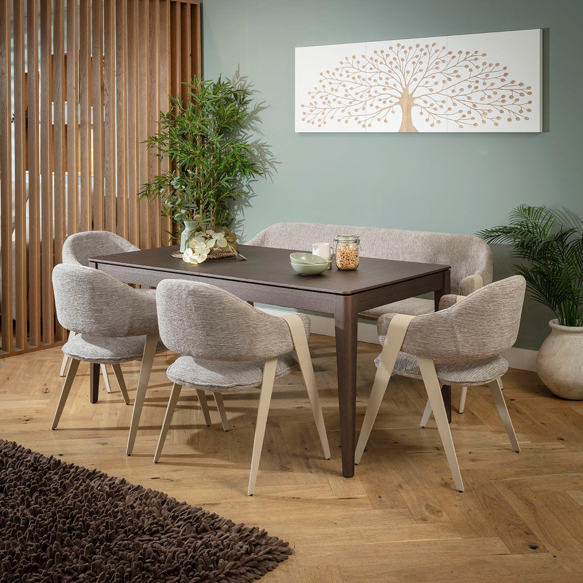 Banc de salle à manger 3 places Freya Ultra-Moderne Gris 180 cm