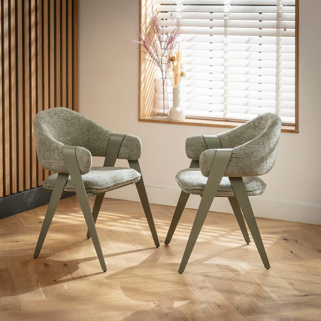 Chaise de salle à manger Freya Ultra-Modern Carver verte