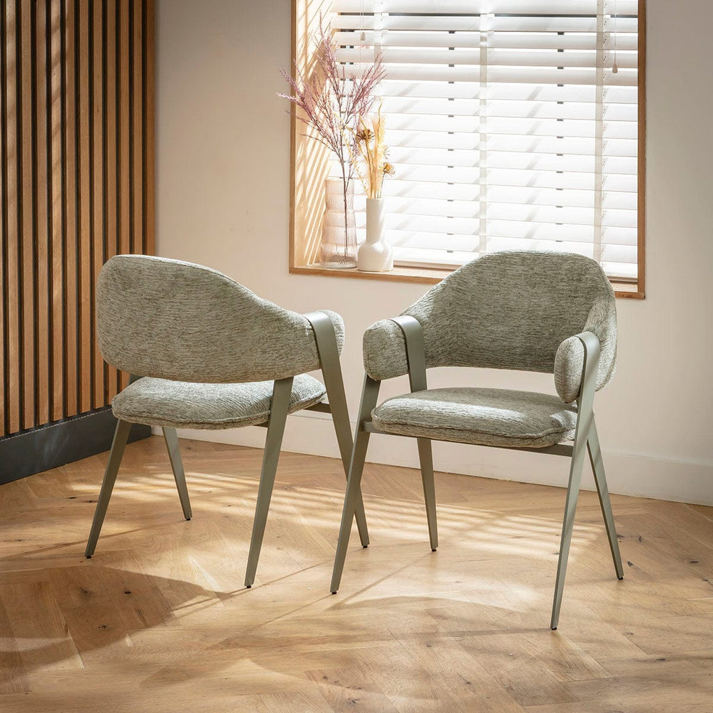 Chaise de salle à manger Freya Ultra-Modern Carver verte