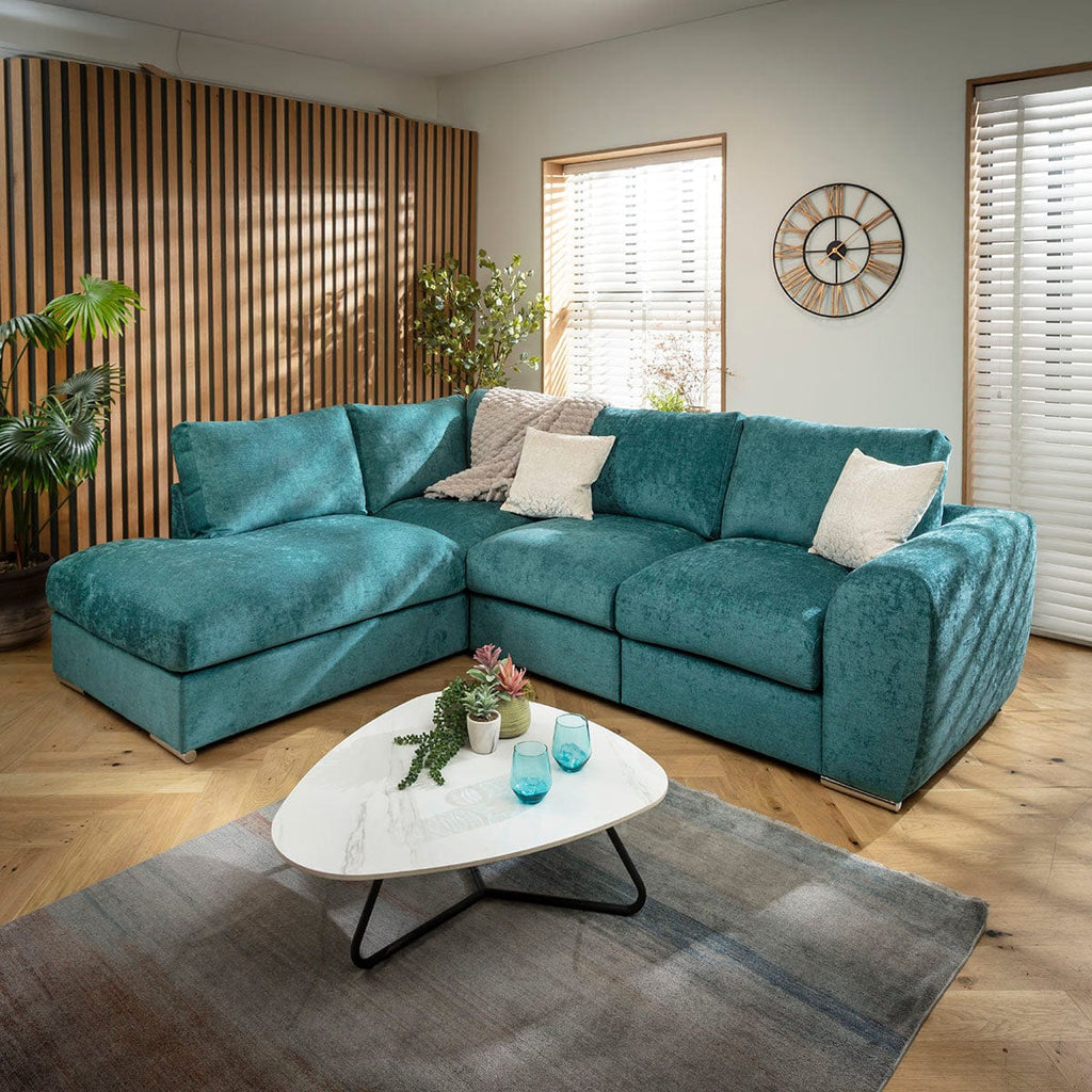 Canapé d'angle moderne Gala ExDisplay Oleandro Teal 265x210cm