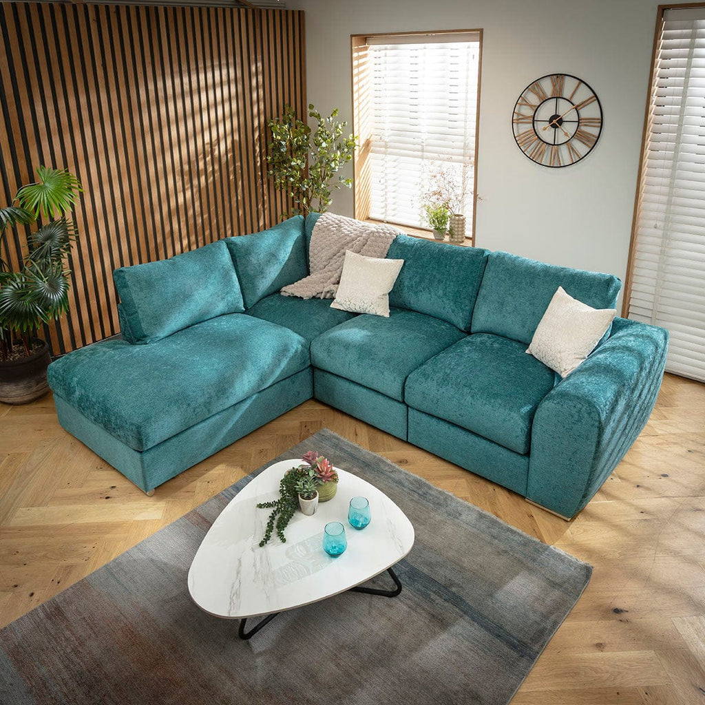 Canapé d'angle moderne Gala ExDisplay Oleandro Teal 265x210cm