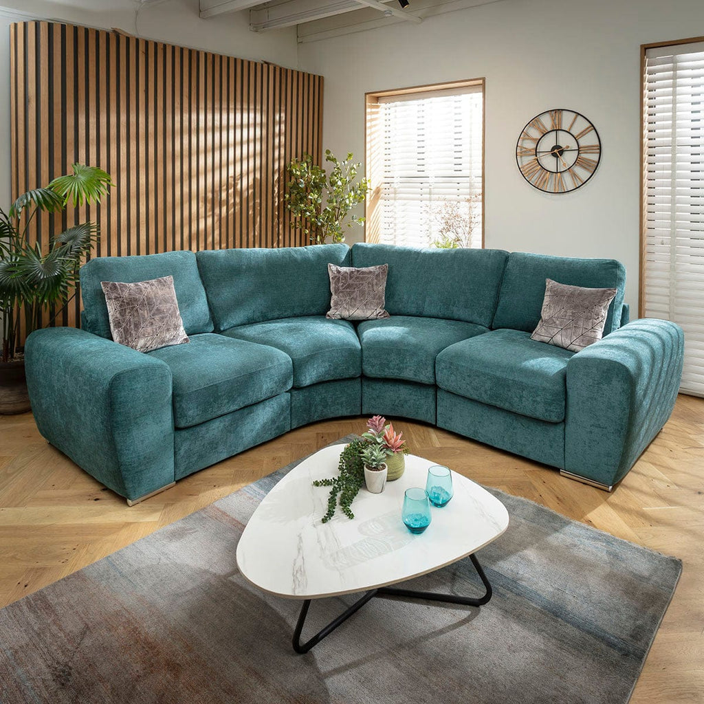 Canapé d'angle moderne ExDisplay Grande Scenario Vert bouteille 250x250cm