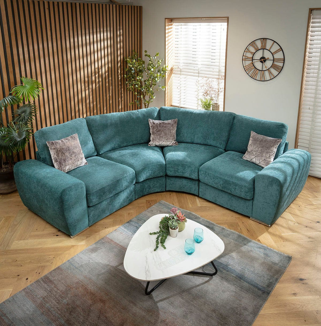 Canapé d'angle moderne ExDisplay Grande Scenario Vert bouteille 250x250cm